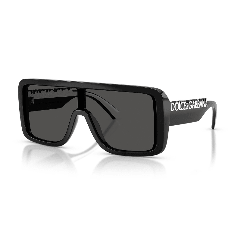 Polished Black Rectangular Sunglasses