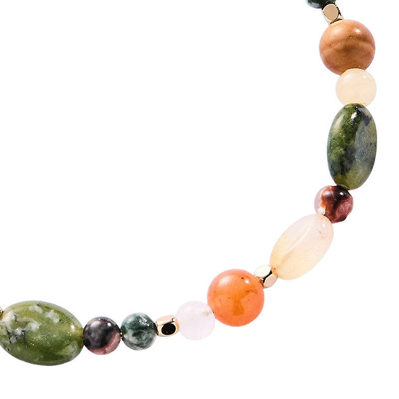 Semi-Precious Beaded Bangle Bracelet