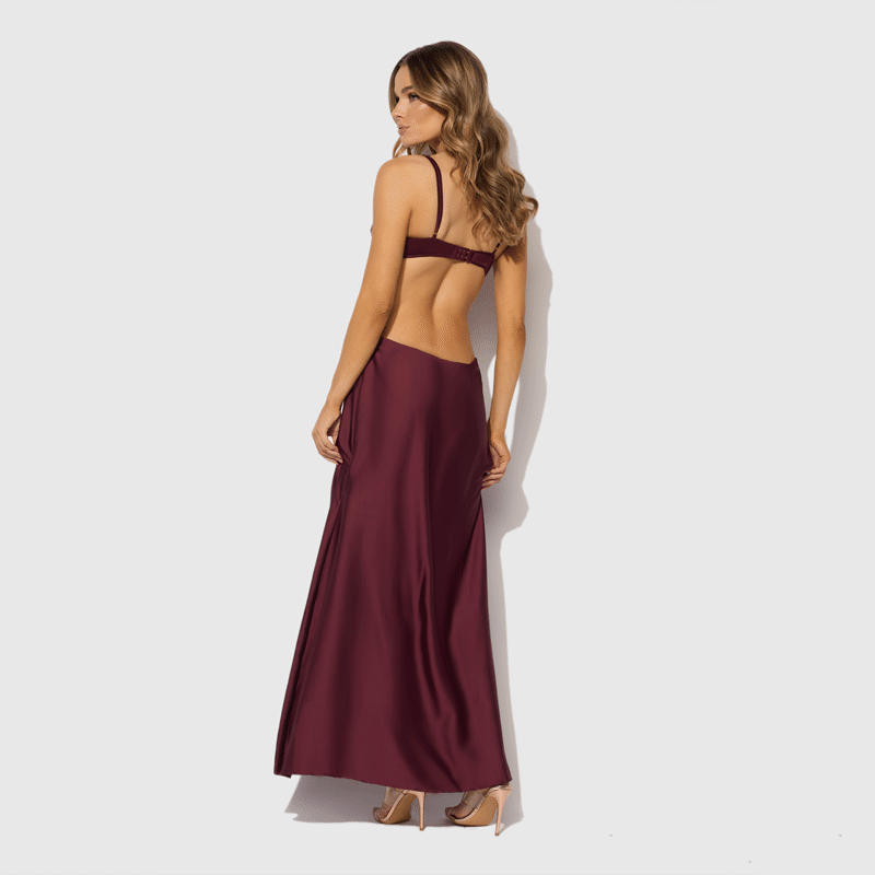 Brigeta Satin Mono Wire Long Gown