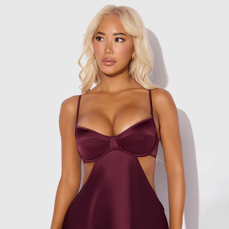 Brigeta Satin Mono Wire Long Gown