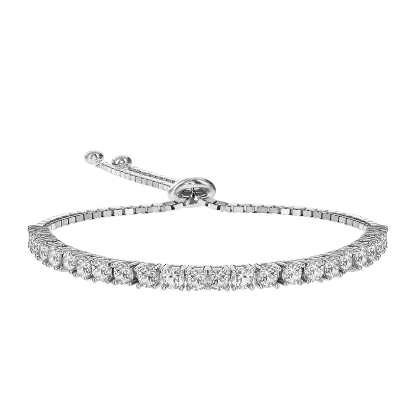 Adjustable Tennis Bracelet with Cubic Zirconia