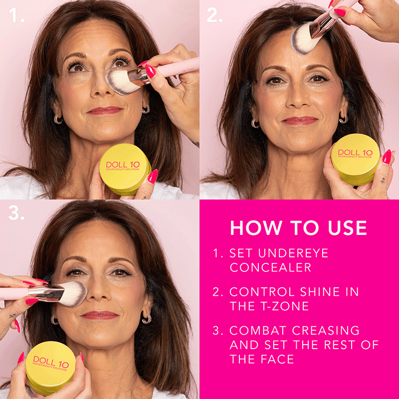 Yellow Brightening Treatment Powder with Double-Ended Powder Brush