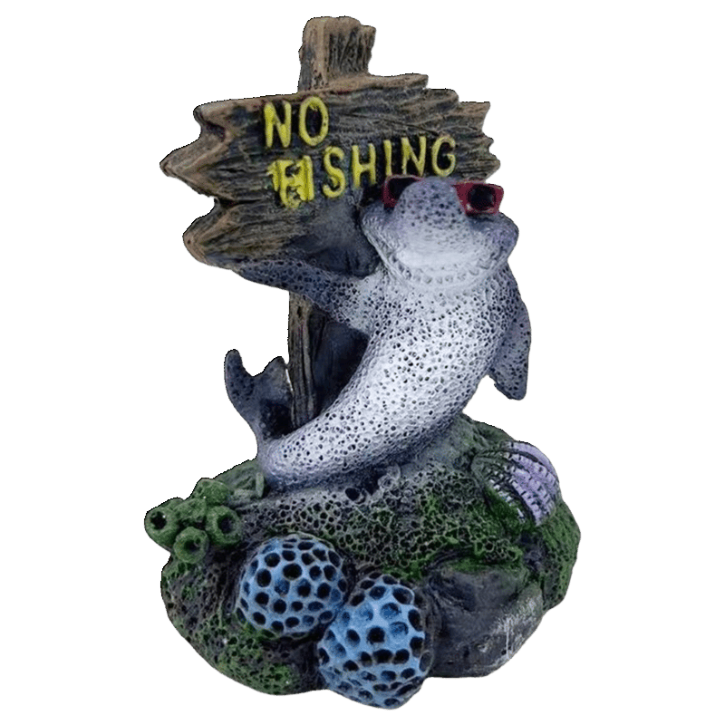 No Fishing Decorative Aquarium Statue