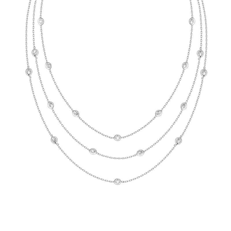 Crystal Dot Layered Necklace