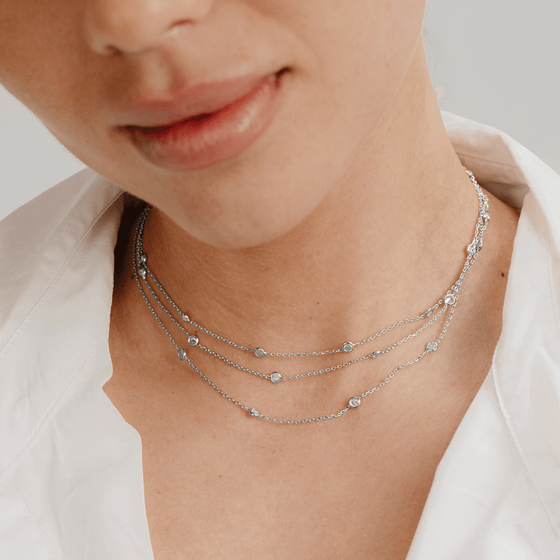 Crystal Dot Layered Necklace