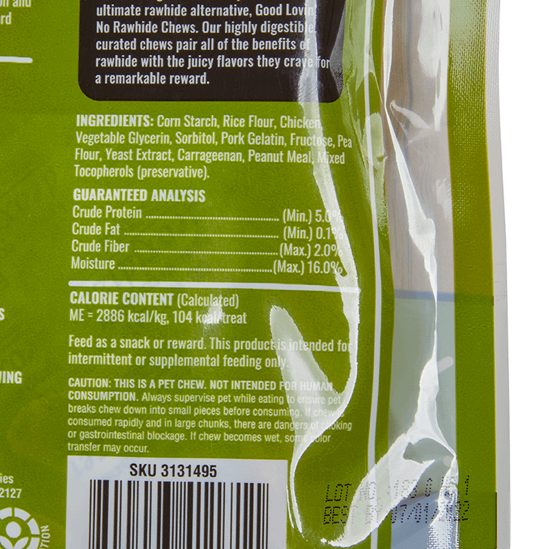 Peanut Butter-Flavored Chewy Twists No-Rawhide Dog Chews