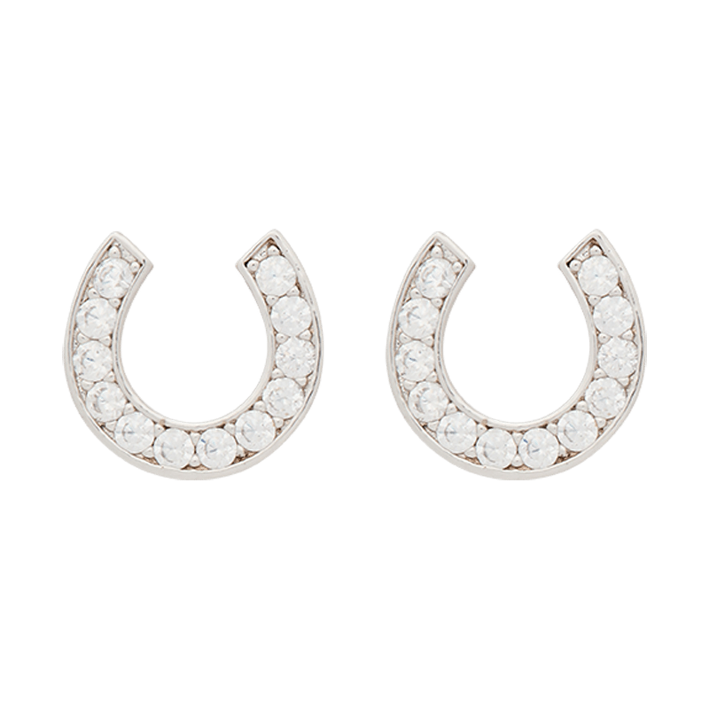 Manifest Pave Horseshoe Studs (Silver)