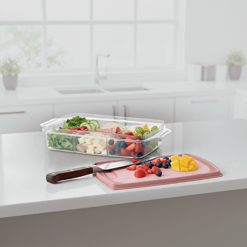 Pink 118oz Snack Box with Cutting Board