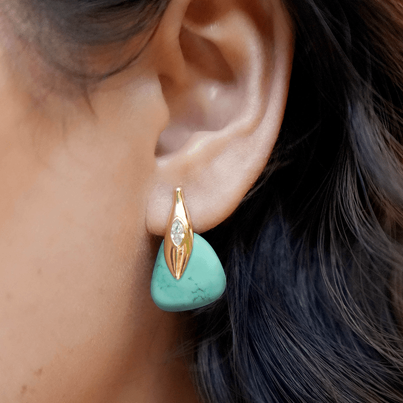 18K Gold Plated Turquoise Solstice Earrings