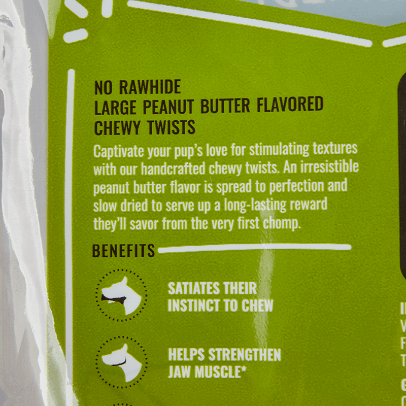 Peanut Butter-Flavored Chewy Twists No-Rawhide Dog Chews