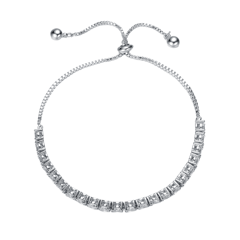 Adjustable Tennis Bracelet with Cubic Zirconia