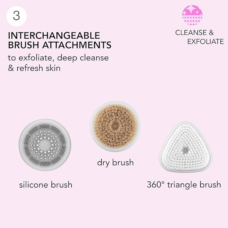 Daily Glow Electric Facial Cleansing Brush with Interchangeable Heads