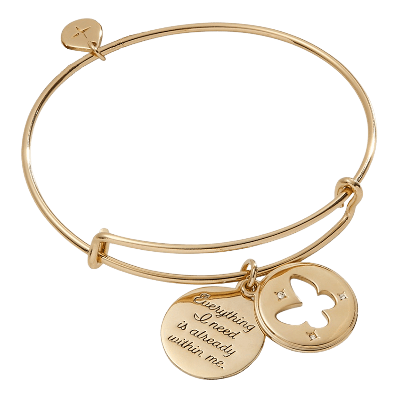 Hidden Message Butterfly Bangle Bracelet