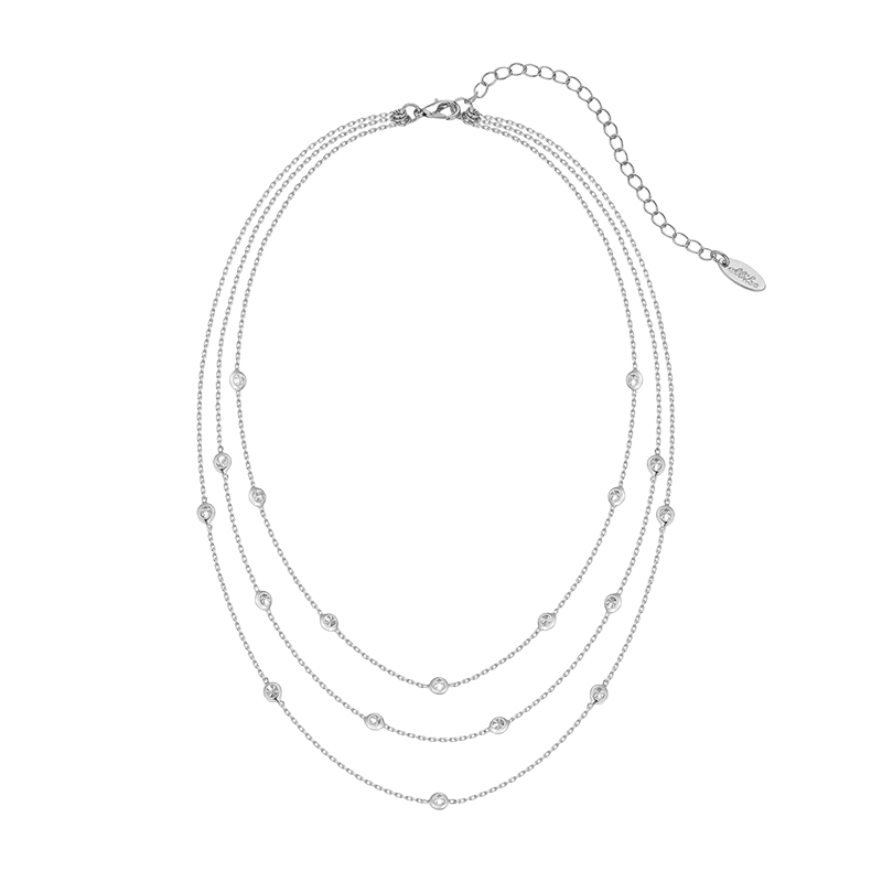 Crystal Dot Layered Necklace