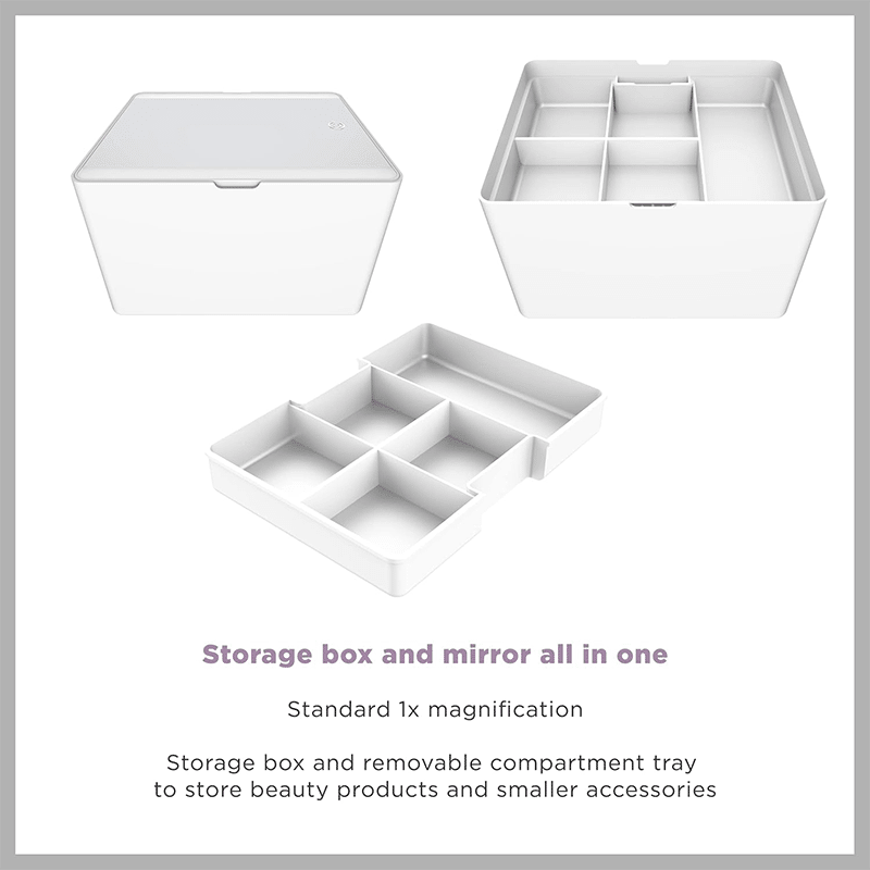 2-in-1 Lighted Makeup Mirror & Organizer Box