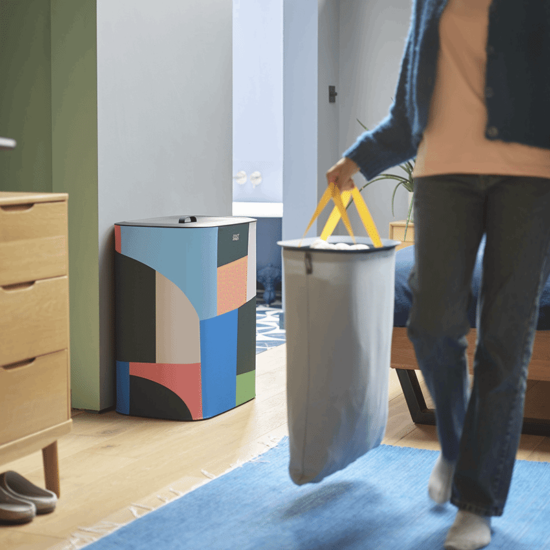 Tota 90-liter Laundry Hamper Separation Basket with Lid