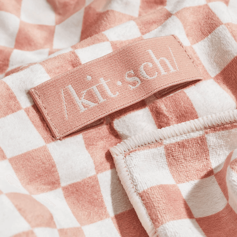 XL Hair Towel Terracotta Checker