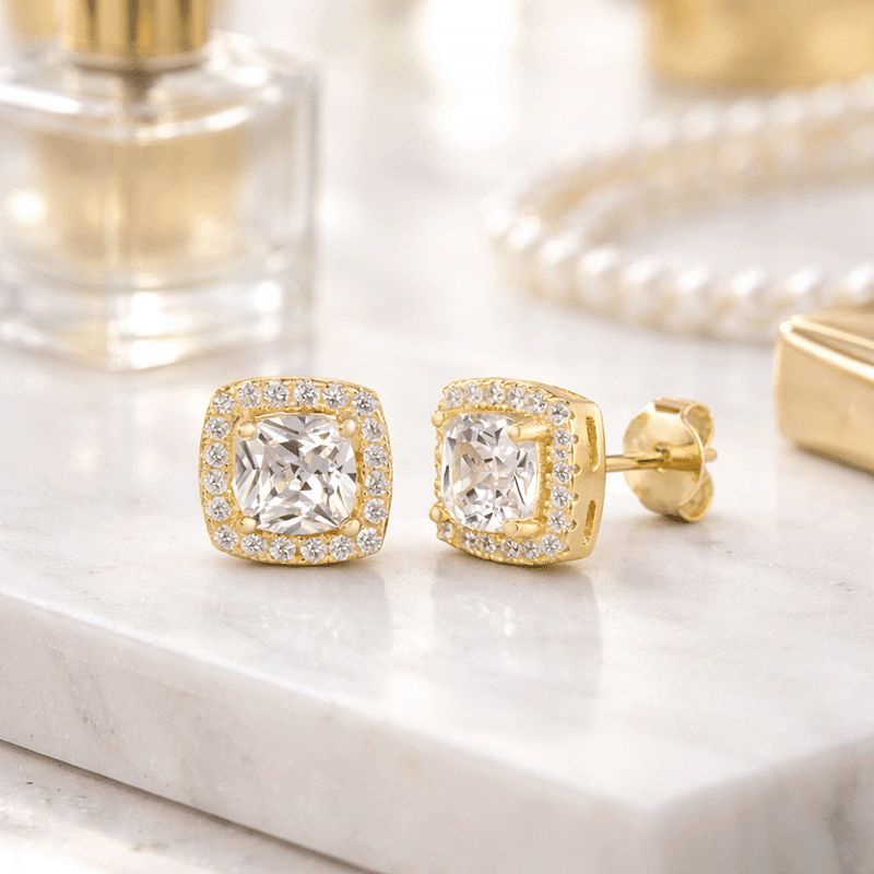 Square Crystal Earrings