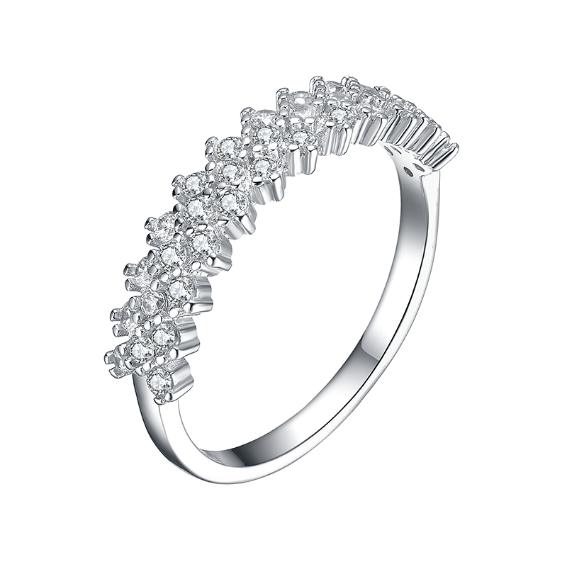 Sterling Silver Rhodium-Plated Cubic Zirconia Band Ring