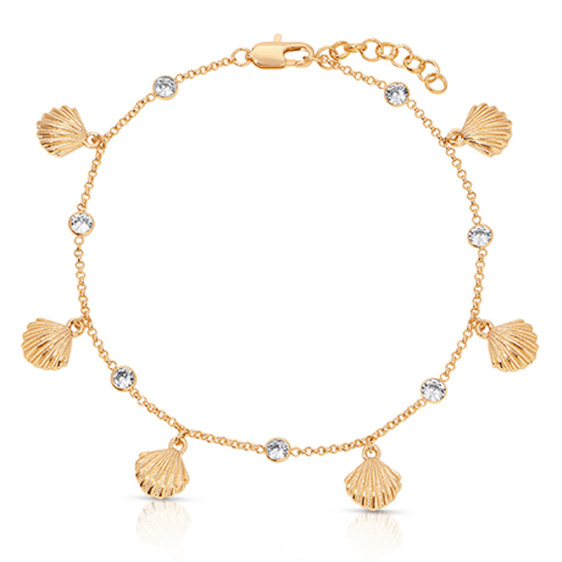 18K Gold Plated Scallop Shell Anklet