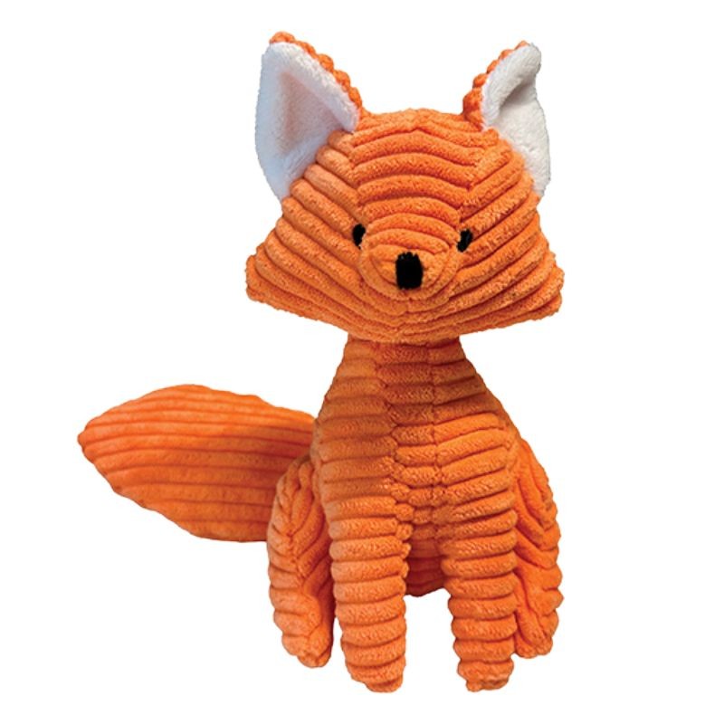 Corduroy Cuties Fox Plush Dog Toy
