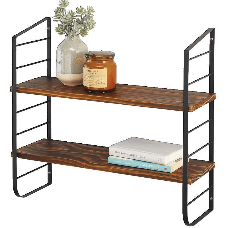2 Tier Wooden Floating Shelf