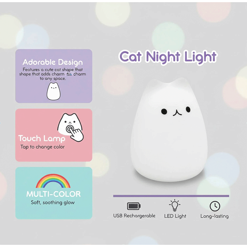 Color Changing Cat Night Light