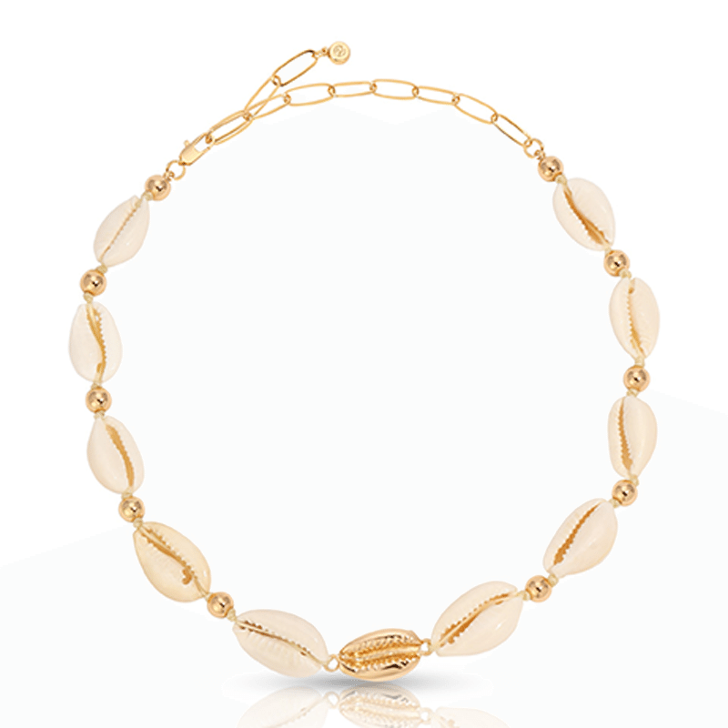 Out to Sea Cowrie Shell 18K Gold Plated Necklace