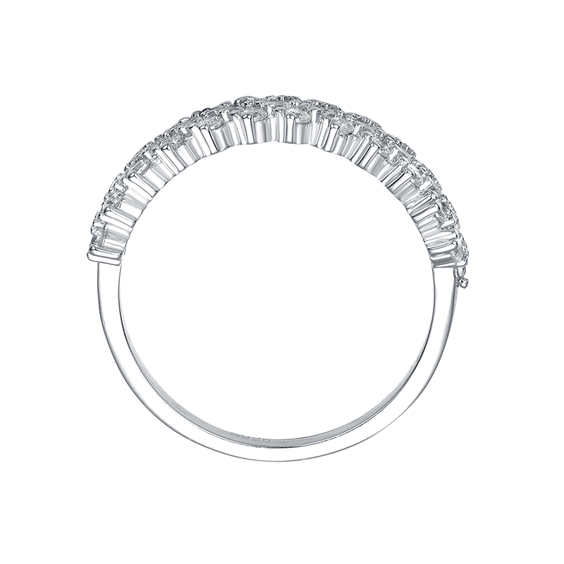 Sterling Silver Rhodium-Plated Cubic Zirconia Band Ring