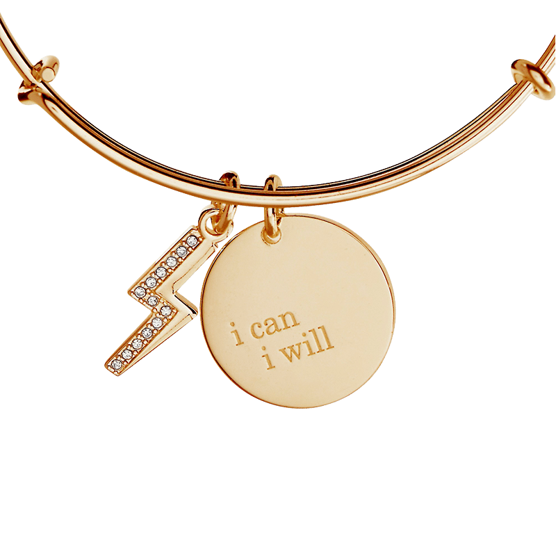 I Can, I Will Duo Charm Bangle Bracelet