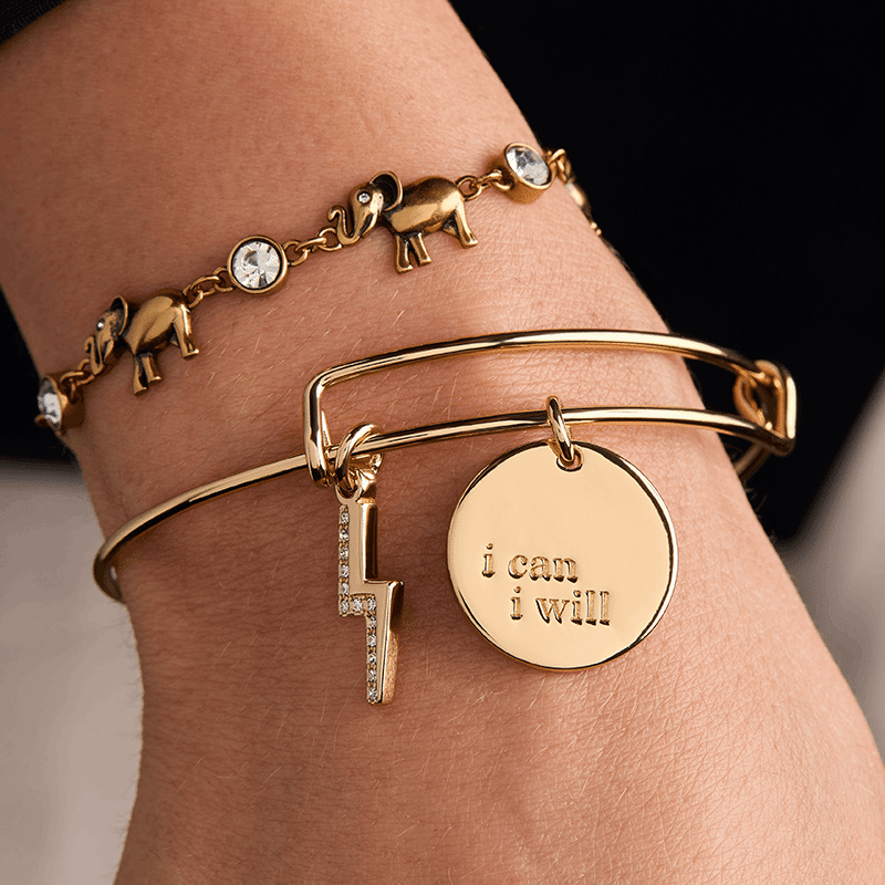 I Can, I Will Duo Charm Bangle Bracelet