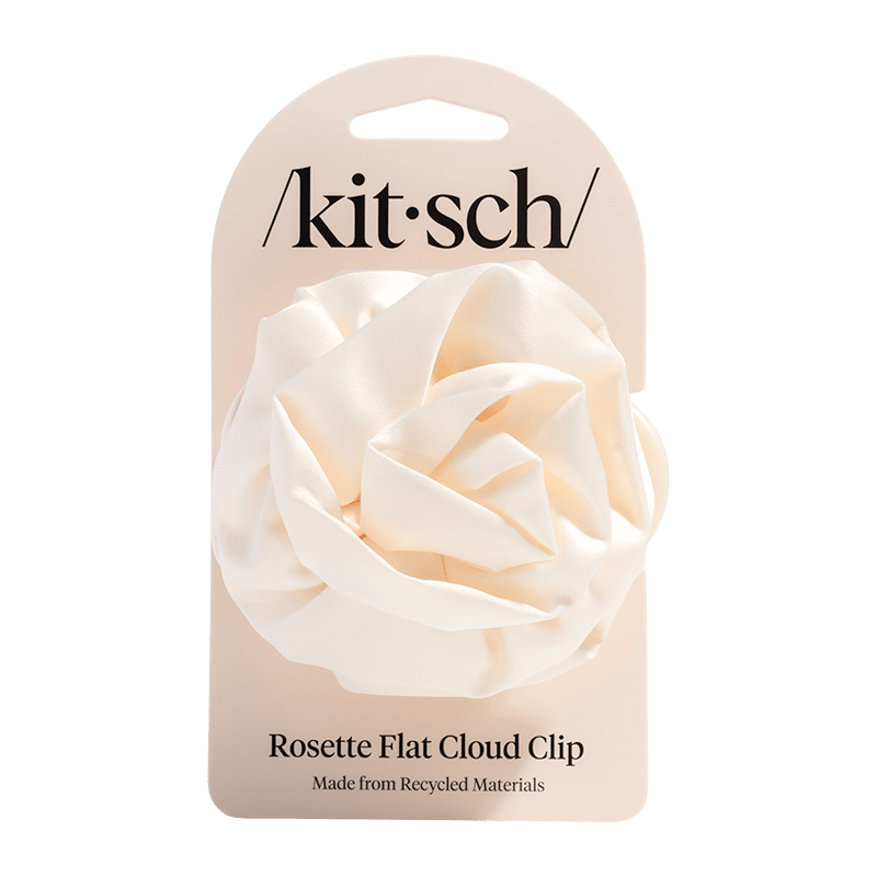 Satin Rosette Medium Flat Cloud Clip