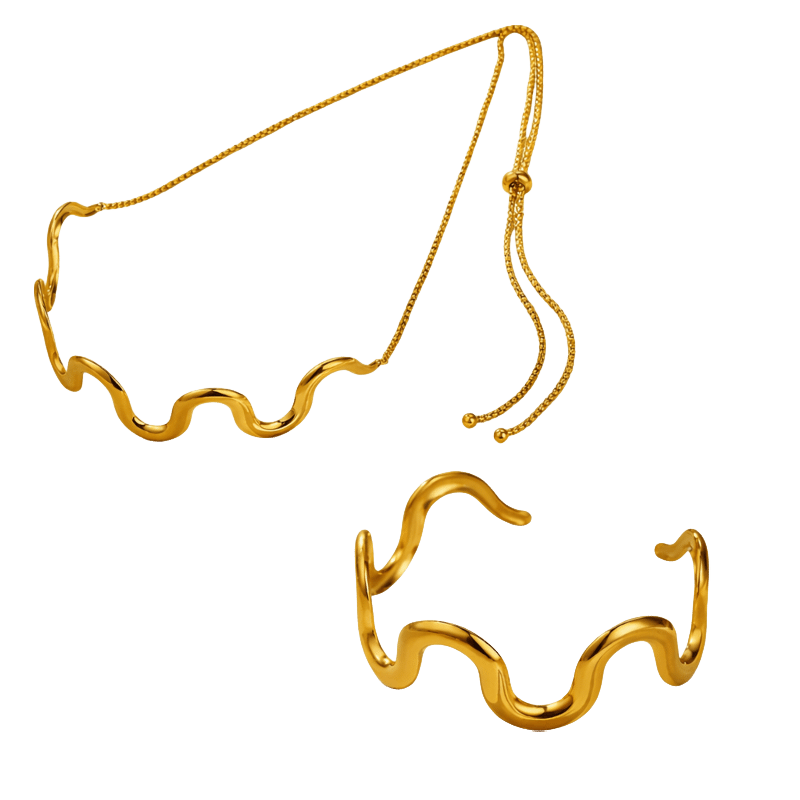 Wavy Choker & Bangle Set