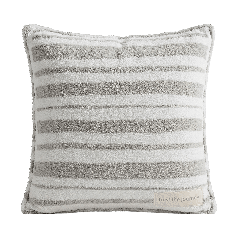 Cozychic Pillow - Grey Cream Stripe