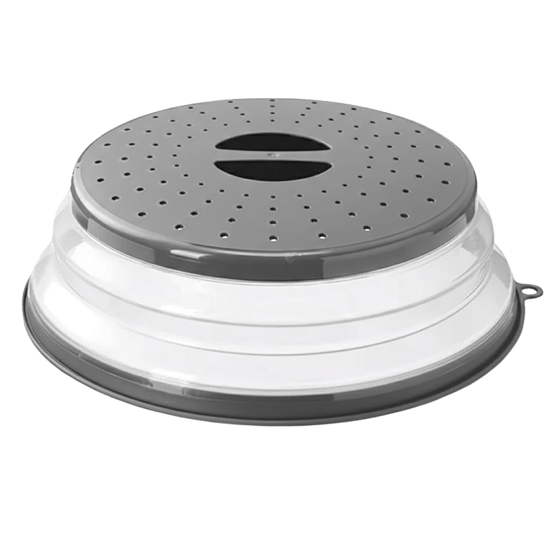 Collapsible Microwave Splatter Cover with Steam Vents
