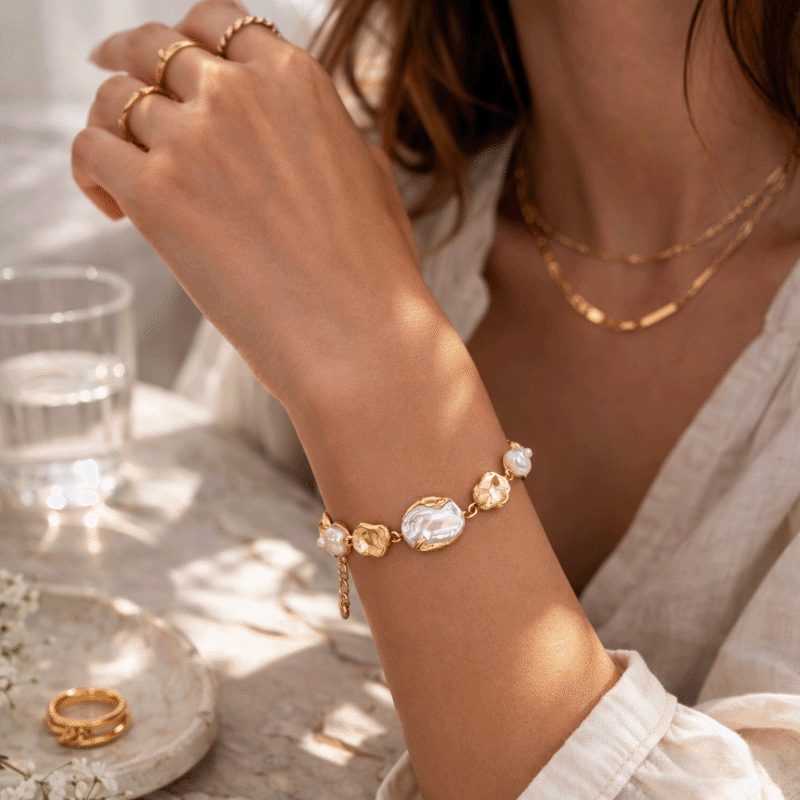 Freshwater Pearl Gold Bracelet