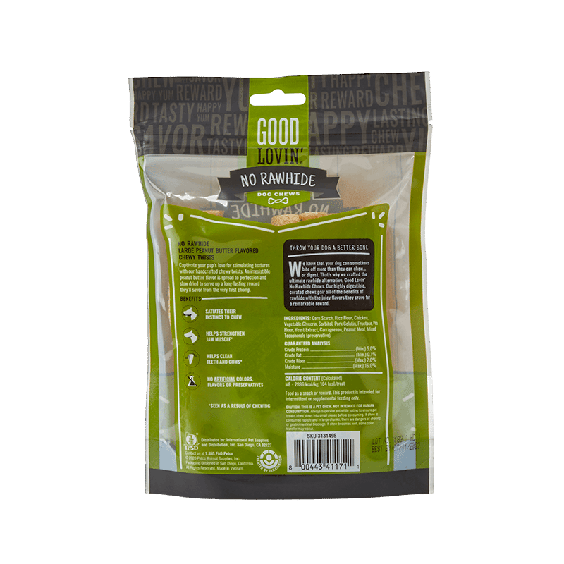 Peanut Butter-Flavored Chewy Twists No-Rawhide Dog Chews