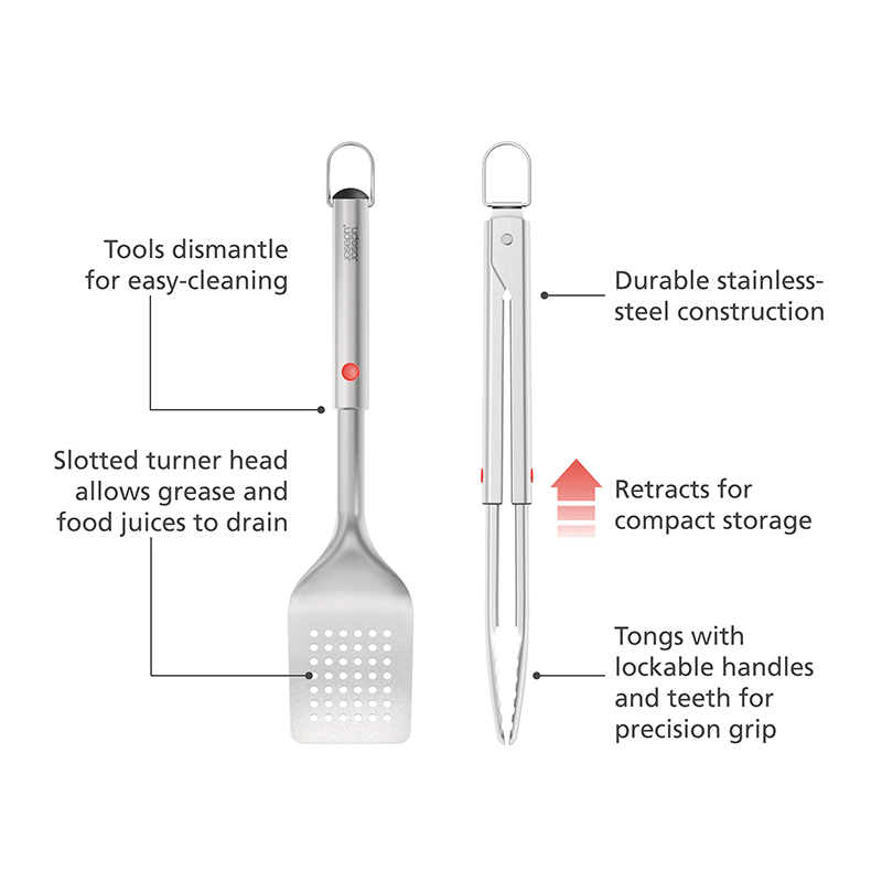 GrillOut 2 Piece BBQ Turner & Tongs Set