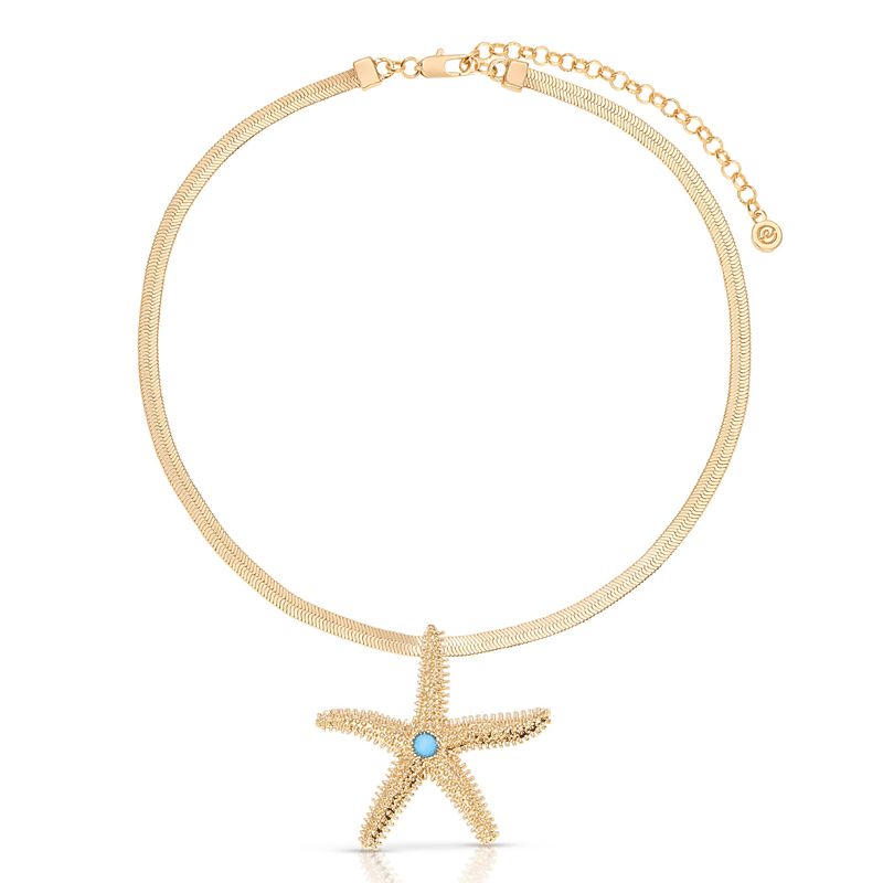 18K Gold Plated Mermaid Cove Starfish Necklace