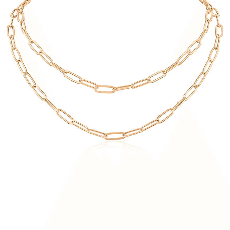 Double Paperclip Chain Necklace