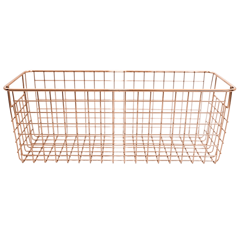 Rectangular Metal Organization Basket (2 Pack)