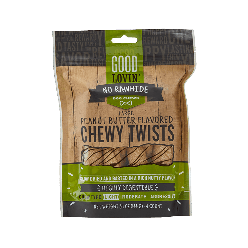 Peanut Butter-Flavored Chewy Twists No-Rawhide Dog Chews