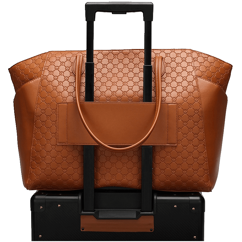 Compass Vegan Leather Monogram Weekender Duffel Bag