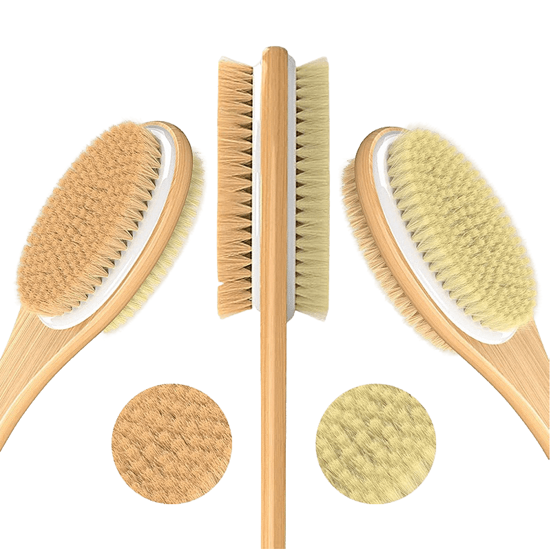 Double Sided Shower Brush with Long Handle