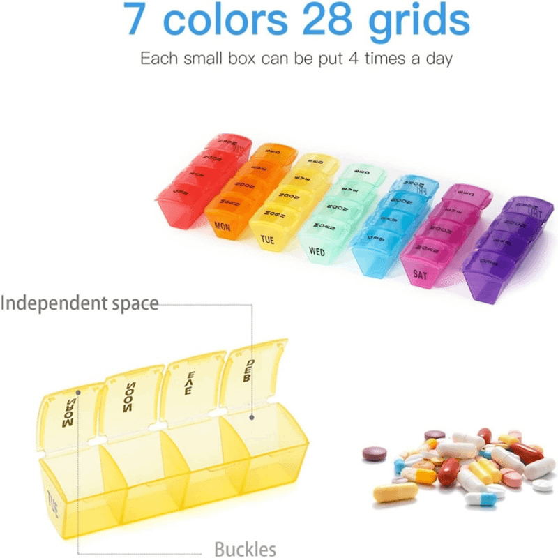 4 Section Cylinder Weekly Pill Manager