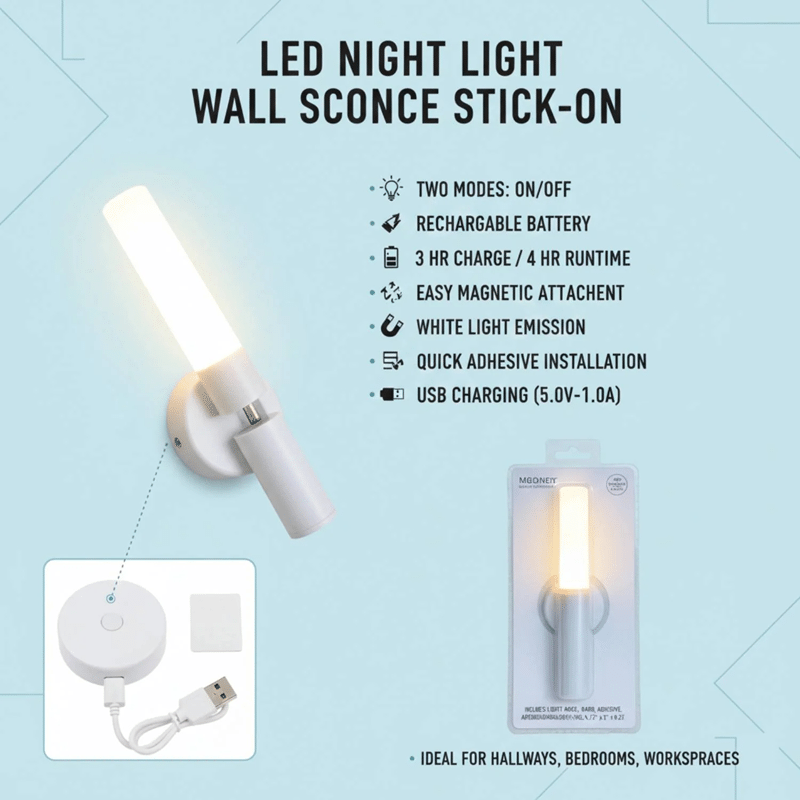 LED Adhesive Wall Sconce