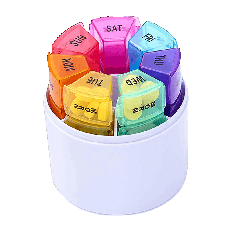 4 Section Cylinder Weekly Pill Manager