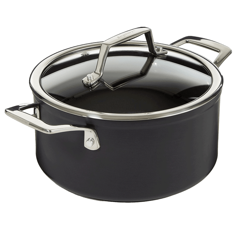 8" Nonstick Hard Anodized Stockpot with Glass Lid