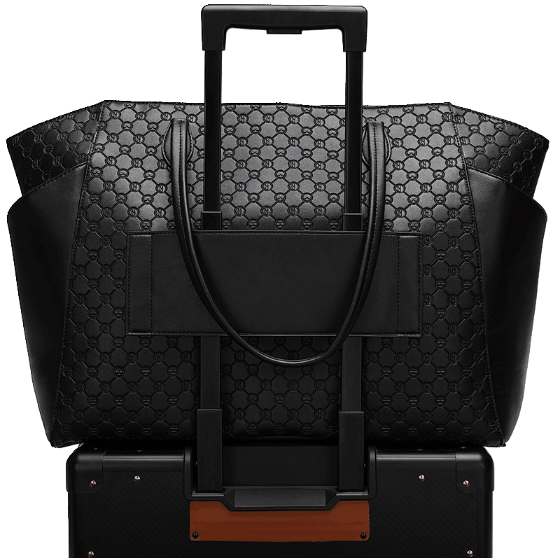 Compass Vegan Leather Monogram Weekender Duffel Bag