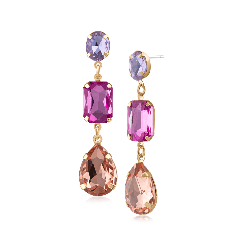 Multi Crystal Drop Earrings